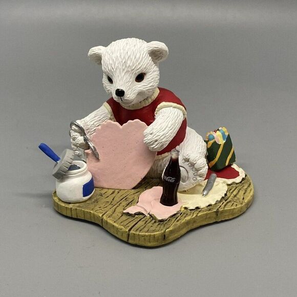 Coca-Cola Polar Bear Cubs Collection “With‎ All My Heart” Figurine - Picture 1 of 3